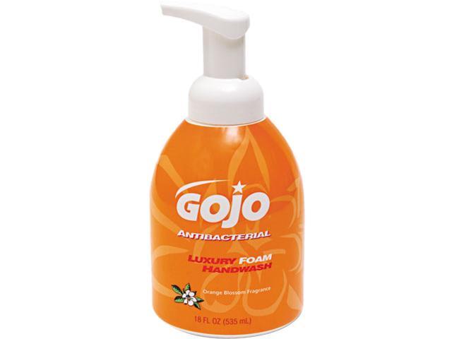 GOJO 5762-04 Luxury Foam Antibacterial Handwash, Orange Blossom, 18 oz Pump