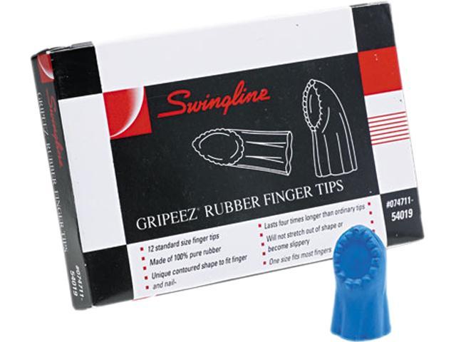 Swingline 54019 Gripeez Finger Tips, Size 11 1/2, Medium, Blue, 12/Pack