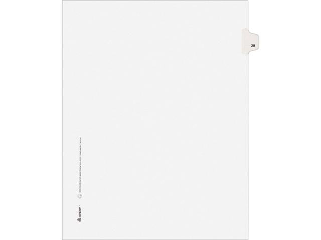 Photo 1 of Avery Avery-Style Legal Side Tab Divider, Title: 29, Letter, White, 25/Pack