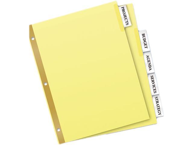 Avery 11110 WorkSaver Big Tab Reinforced Dividers w/Clear Tabs, 5-Tab, Letter, Buff