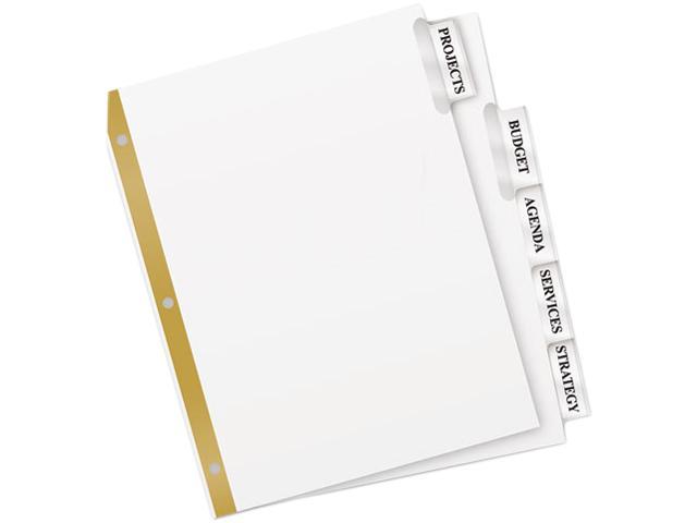 Avery 11122 WorkSaver Big Tab Dividers, Clear Tabs, 5Tab, Letter