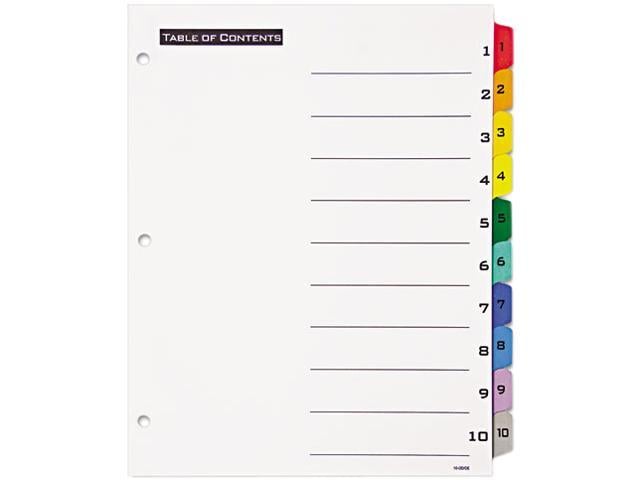 Avery 11671 Office Essentials Table 'N Tabs Dividers, 10 Multicolor ...