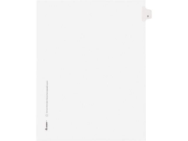 Photo 1 of Avery Avery-Style Legal Side Tab Divider, Title: 2, Letter, White, 100/Pack