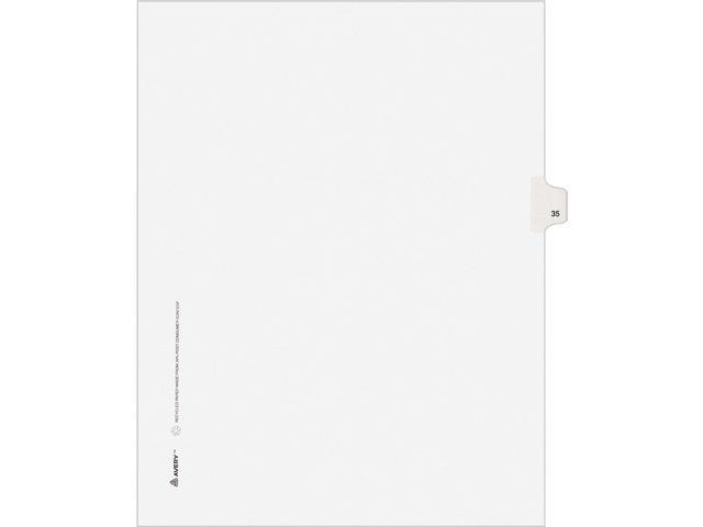Avery 82233 Allstate-Style Legal Side Tab Divider, Title: 35, Letter, White, 25/Pack