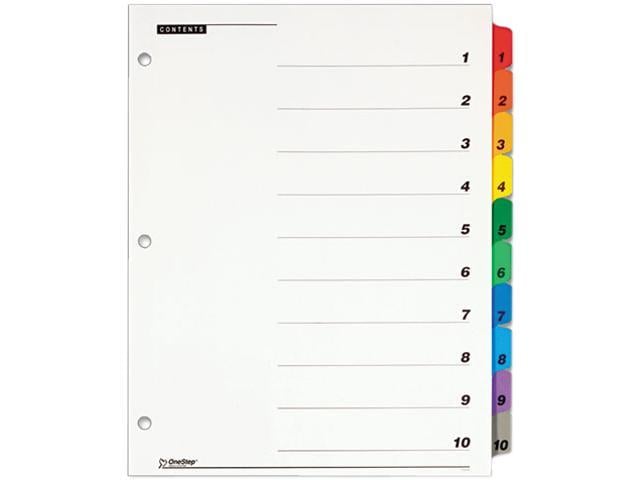 Cardinal 61018 Traditional OneStep Index System, 10-Tab, 1-10, Letter ...