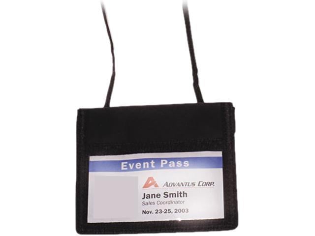 Advantus 75452 ID Badge Holder w/Convention Neck Pouch, Horizontal, 4w ...