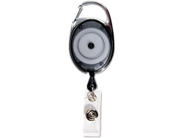 Carabiner-Style Retractable ID Card Reel, 30 Extension, Smoke, 12/Pack 