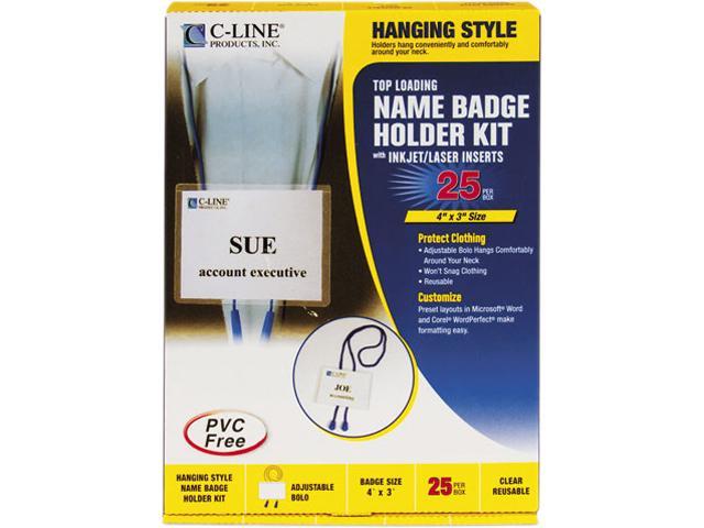 C-line 96053 Badge Holder Kits, Top Load, 3 x 4, White, 25/Box