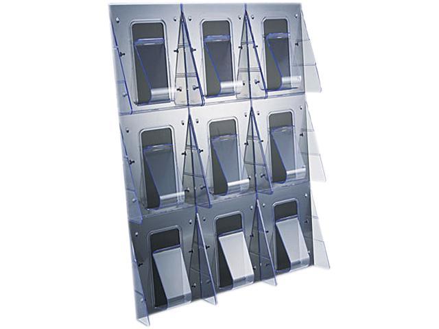 Multi-Pocket Wall-Mount Literature Systems, 27-3/8w x 2-7/8d x 35-1/4h, Clear/BK