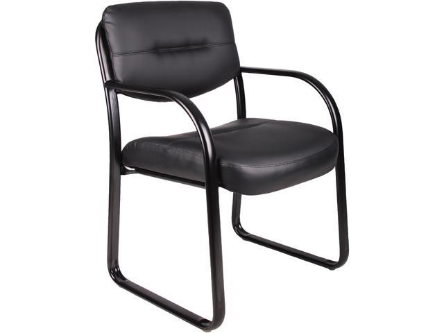 BOSS Office Products B9529 Black LeatherPlus Guest Chairs