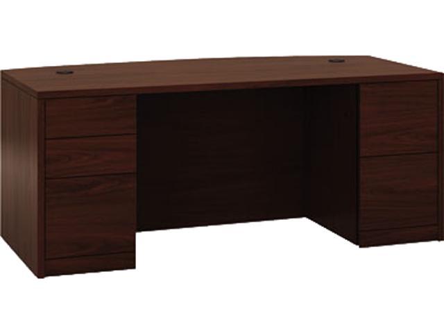 HON 10500 Bow Front Double Pedestal Desk, Full-Height Pedestals, 72w X ...