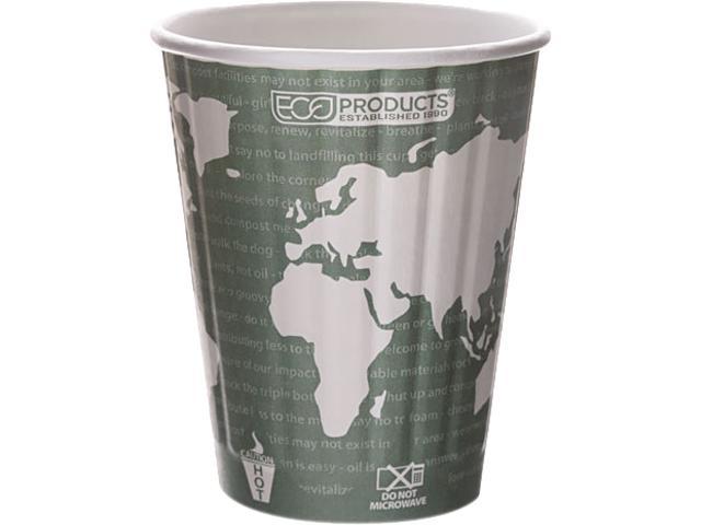 Eco-Products EP-BNHC12-WD 12.00 oz. World Art Insulated Hot Cups - Dark Green - 600/Carton