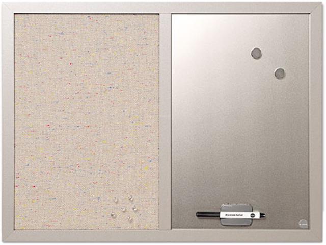 Photo 1 of Bi-Silque MasterVision Combo Bulletin Board, Bulletin / Dry Erase, 24 x 18-inch, Gray Frame