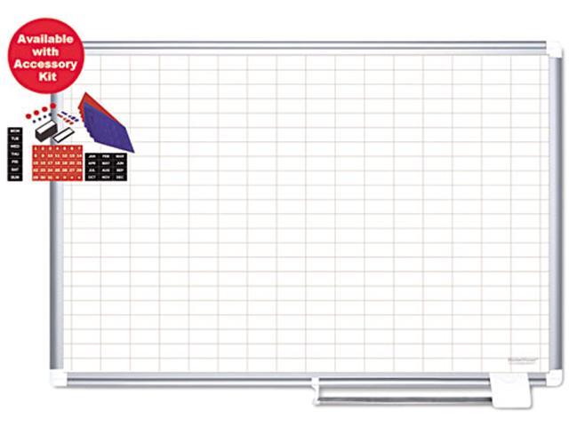 Photo 1 of Mastervision Grid Platinum Plus Dry Erase w/Accessory 1x2" Grid 36x48 silver