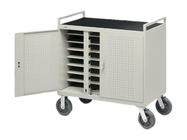 Bretford LAP24EULFR-GM UL Listed Fully Assembled 24 Unit Laptop Computer Cart w/Electrical In Front