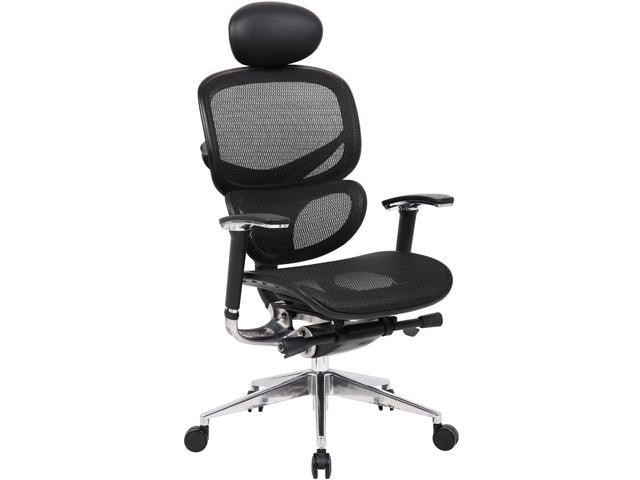 Boss Office Supplies B6888-BK-HR Multi-Function Mesh Chair With Head Rest