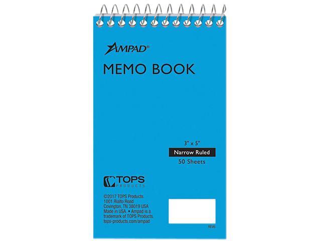 3 X 5 Ampad Memo Books Narrow Rule 50 Sheets White 