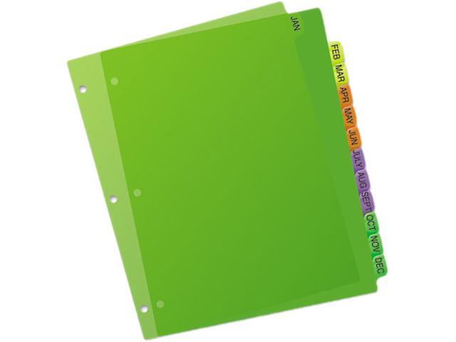 Pre-Printed Multicolor Tabs 1 Set Plastic Jan-Dec Tab Binder Dividers 12-Tab