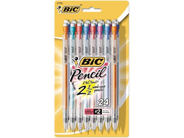 Fine Point - 24 Pencils BIC Mechanical Pencil with Colorful Barrels 0.5 mm