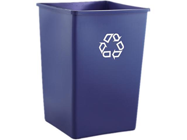Plastic 35 gal Square Rubbermaid Commercial RCP 3958-73 BLU Recycling Container Blue 