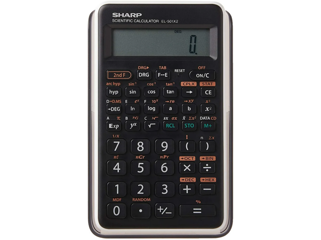 Sharp EL501X2BWH EL-501XBWH Scientific Calculator, 10-Digit LCD ...