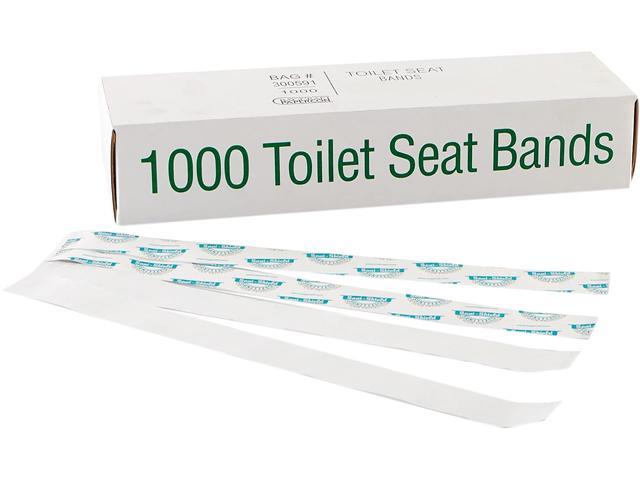 Bagcraft Bgc Sani Shield Printed Toilet Seat Band Paper Blue White 16 Wide X 1 50 Deep Newegg Com