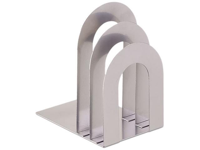 SteelMaster 241873R50 Soho Bookend With Curved Corners, 8 1/10 X 7 X 5, Silver