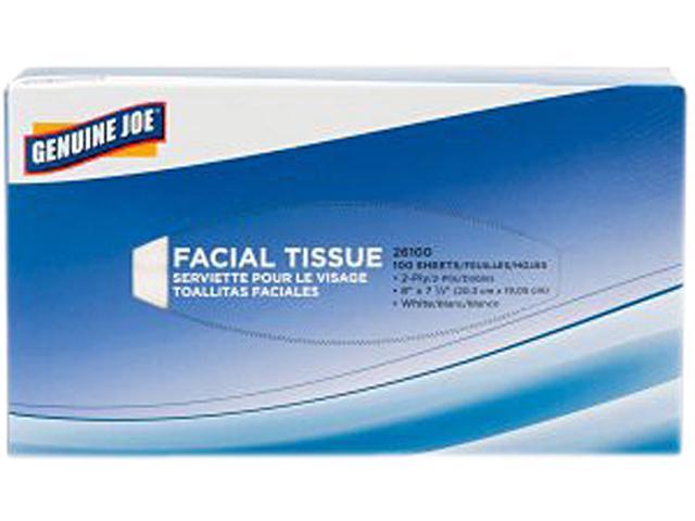 Genuine Joe 26100 2-Ply Facial Tissues GJO26100 - White - 30 Boxes / Carton