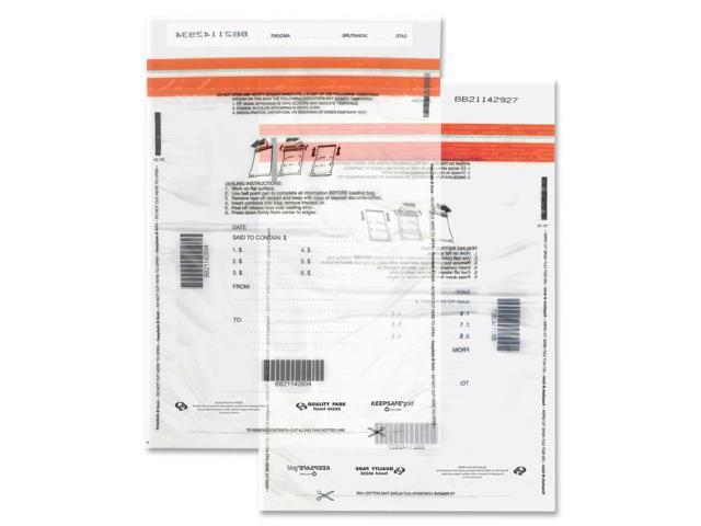 Quality Park 45226 Tamper-Evident Deposit Bags, 9 x 12, Clear, 100 per Pack