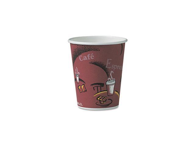 SOLO Cup Company OF10BI-0041 Bistro Design Hot Drink Cups, Paper, 10 oz., Maroon, 300/Carton