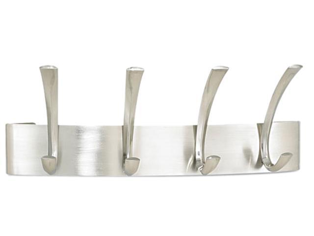 Safco 4205SL Metal Coat Racks, Silver, Steel, Wall Rack, Four Hooks
