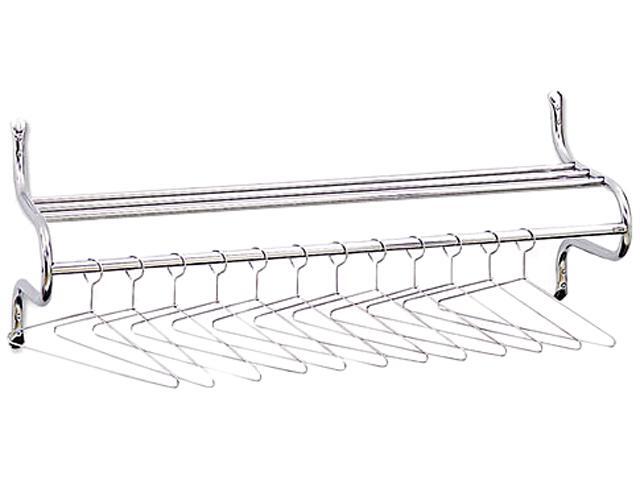 Safco 4164 Wall Shelf Rack 12 Non Removable Hangers Metal Chrome Plated Newegg Com