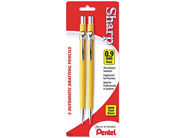Pentel P209BP2-K6 Sharp Automatic Pencil, 0.90 mm, Yellow Barrel, 2/Pack