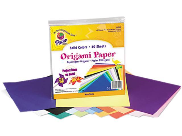 Pacon 72200 Origami Paper, 30 lbs., 9 x 9, Assorted Bright Colors, 40 Sheets/Pack
