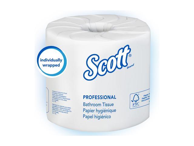 Scott Essential 100% Recycled Fiber Standard Roll Bathroom Tissue ...