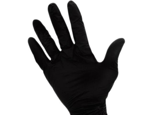 Impact 8642L ProGuard Disposable Nitrile Gloves, Powder-Free, Black, Large, 100/Box