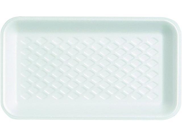 Genpak 8SWH Supermarket Trays White Foam 8 1/4 x 1/2 x 10 1/4 500/Carton 