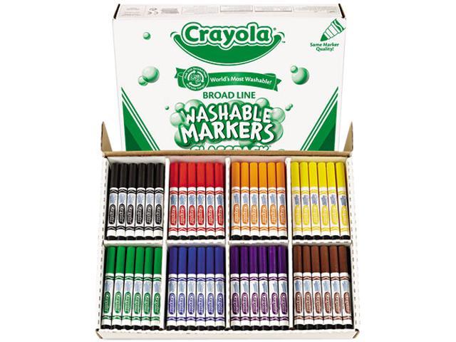 Crayola 58-8200 Washable Classpack Markers, Broad Point, Assorted, 200 ...