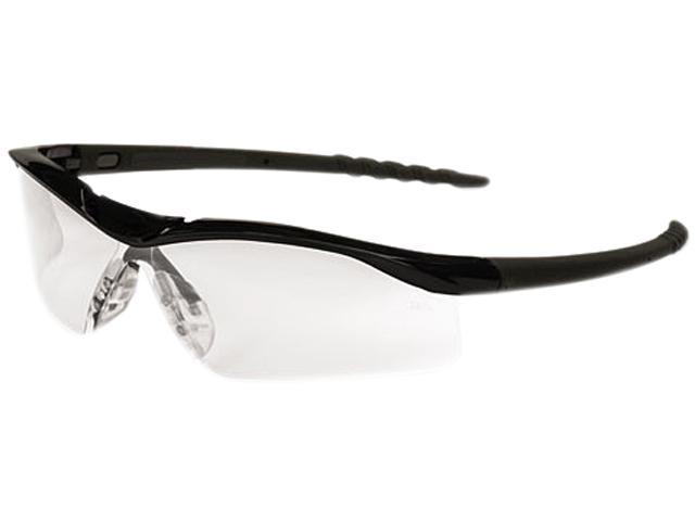 Crews DL110 Dallas Wraparound Safety Glasses, Black Frame, Clear Lens
