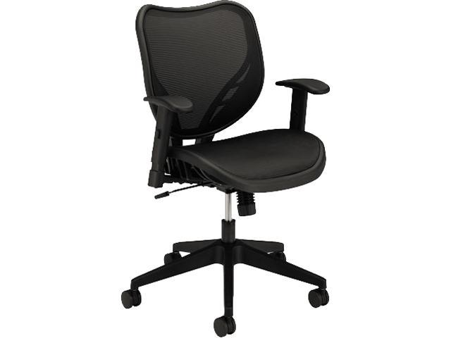 basyx VL552MST1 VL552 Mid-Back Work Chair, Mesh Seat and Back, Black