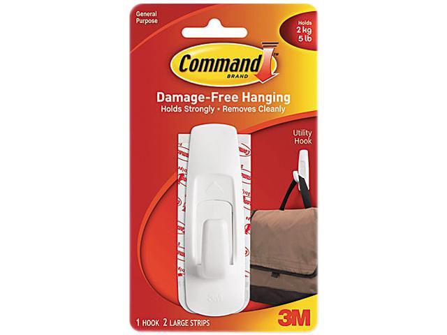Command 17003 Removable Adhesive Utility Hook, 5-lb Capacity, Plastic ...