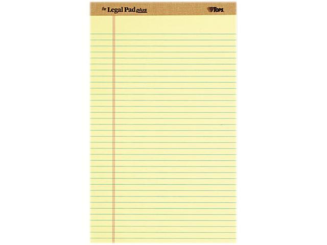 Tops 71572 The Legal Pad Plus Ruled Perforated Pads, 8 12 x 14, Canary ...