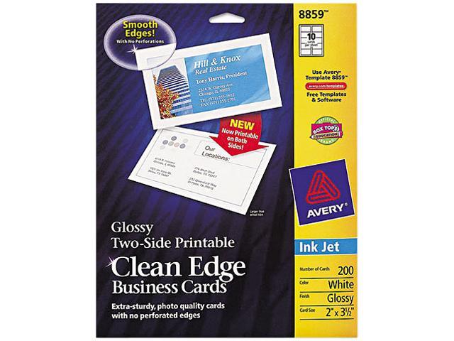 Avery Clean Edge Business Cards Inkjet 2 x 3 1/2 Glossy White 200/Pack ...