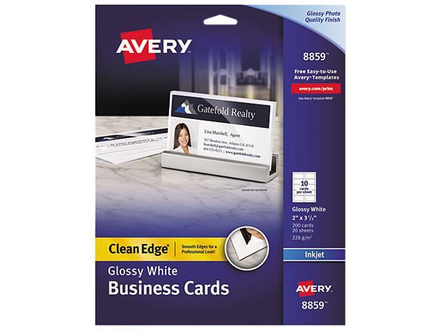 Avery 8859 Two-Sided Printable Clean Edge Business Cards, Glossy White ...