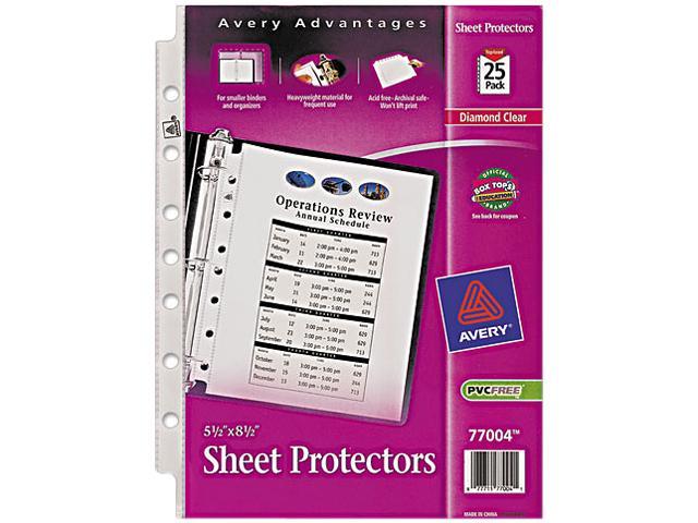 Photo 1 of Avery Top Load Sheet Protector Heavyweight 8 1/2 x 5 1/2 Clear 25/Pack