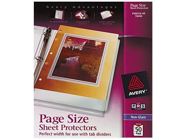 Avery 74204 Nonglare Page Size Sheet Protectors, Acid-Free, 50 Protectors (74204)