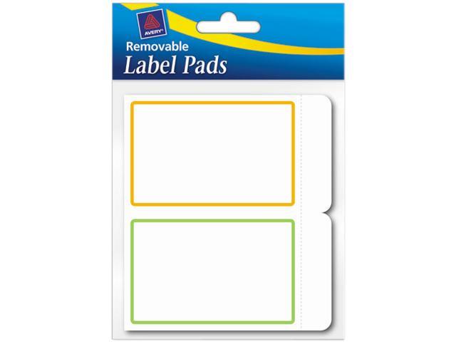 Avery 22019 Removable Label Pads, 2 x 3, Assorted, 80/Pack