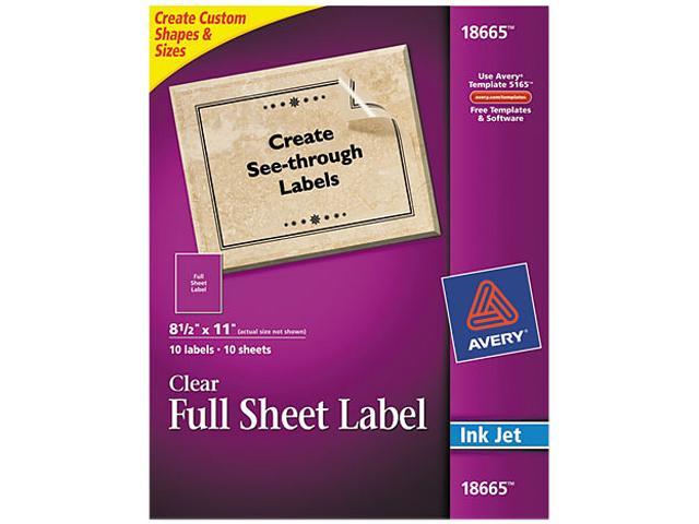 Avery 18665 Easy Peel Mailing Labels for Inkjet Printers, 8-1/2 x 11 ...