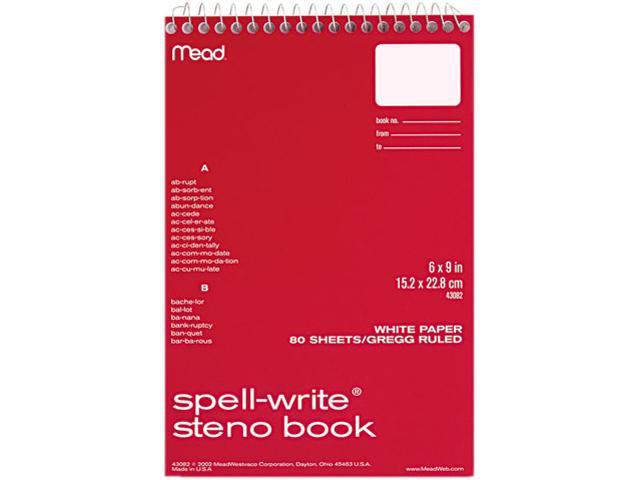 Gregg Ruled 80 Sheet 1 Each 6" X 9" Mead Spell-write Steno Book Green 