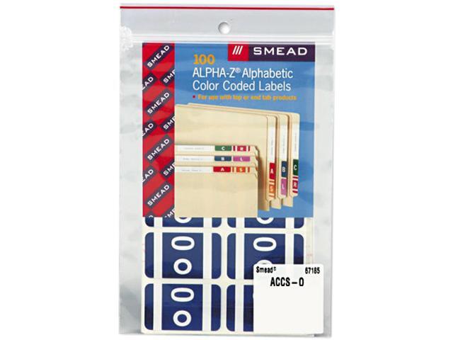 Smead 67185 Alpha-Z Color-Coded Second Letter Labels, Letter O, Dark Blue,  100/Pack